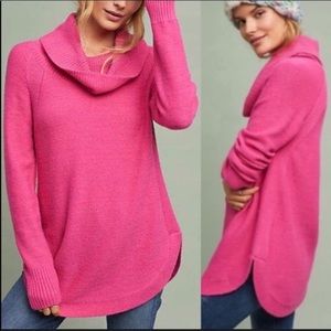 Hot Pink Cowl Neck Sweater